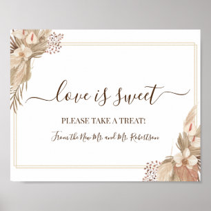 Affiche L'amour est Sweet Dessert Table Mariage Vert Signa