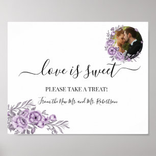 Affiche L'amour est Sweet Dessert Table Mariage Vert Signa