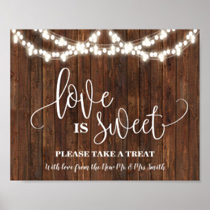 Affiche L'amour est Sweet Dessert Table Signet Mariage occ