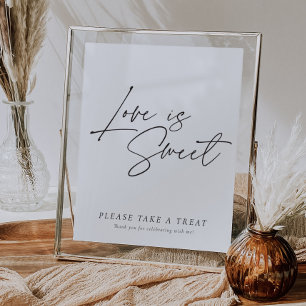 Affiche L'amour est Sweet Sign Fête des mariées moderne