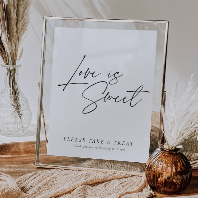 Affiche L'amour est Sweet Sign Fête des mariées moderne (Créateur téléchargé)