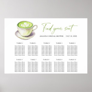 Affiche L'amour est un plan de table de mariage Matcha