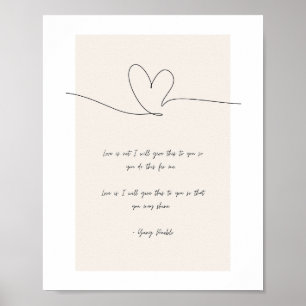 Affiche L'amour est une citation