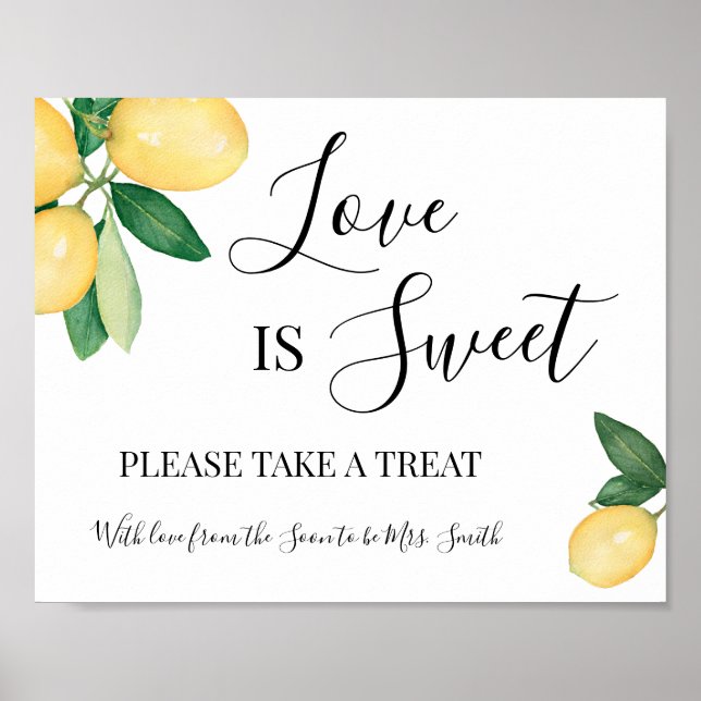 Affiche L'amour est une douce table de dessert pour mariag (Devant)