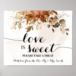 Affiche L'amour est une douce table de desserts automne ma