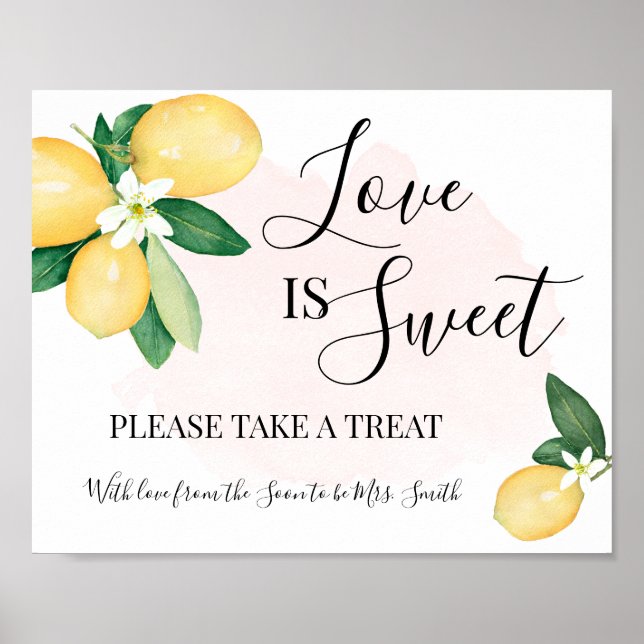 Affiche L'amour est une douce table de desserts de mariage (Devant)