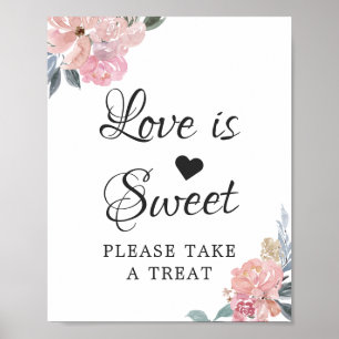 Affiche L'amour est une écriture calligraphique douce Fleu