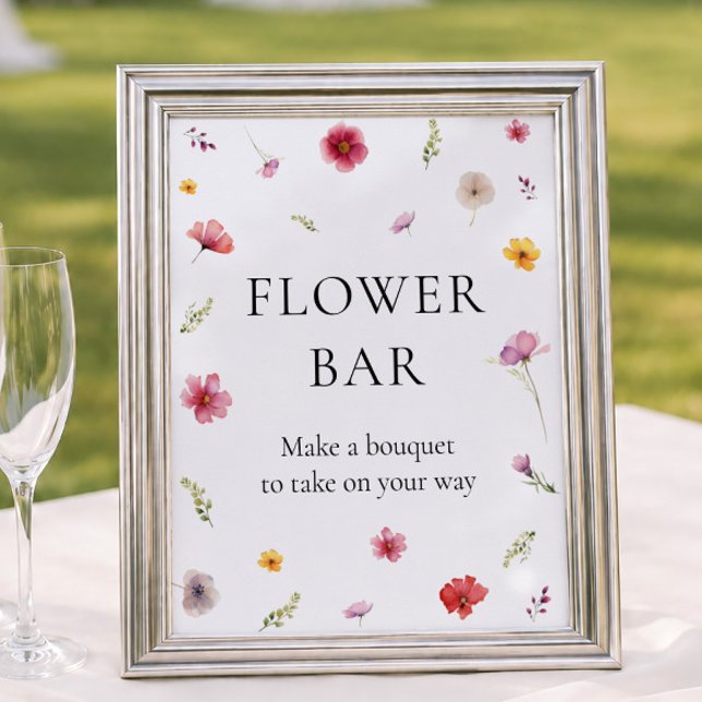 Affiche L'amour est une Fête de Mariage Florale en Fleur (Créateur téléchargé)
