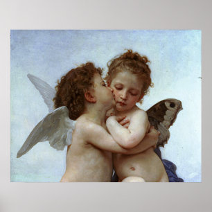 Affiche L'Amour et Psyche de Bouguereau, enfants (Cupid)