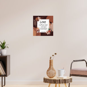 Affiche L'amour et votre cosmétologue style boho