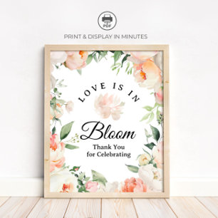 Affiche L'Amour Floral est en Fleur - Panneau de Remerciem