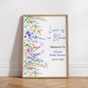 Affiche L'amour floral est en fleurs Bienvenue à la baby s