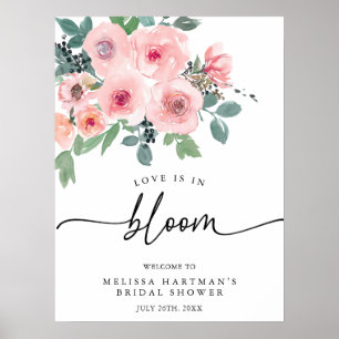 Affiche L'Amour Floral Rose Est En Fête des mariées Fleuri