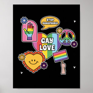 Affiche L'amour gay. Jour de la fierté. LGBT+Pride.