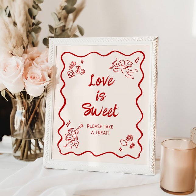 Affiche L'Amour Italien Rouge Est Doux (Créateur téléchargé)