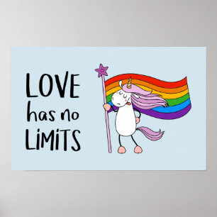 Affiche L'amour n'a aucune limite Unicorne