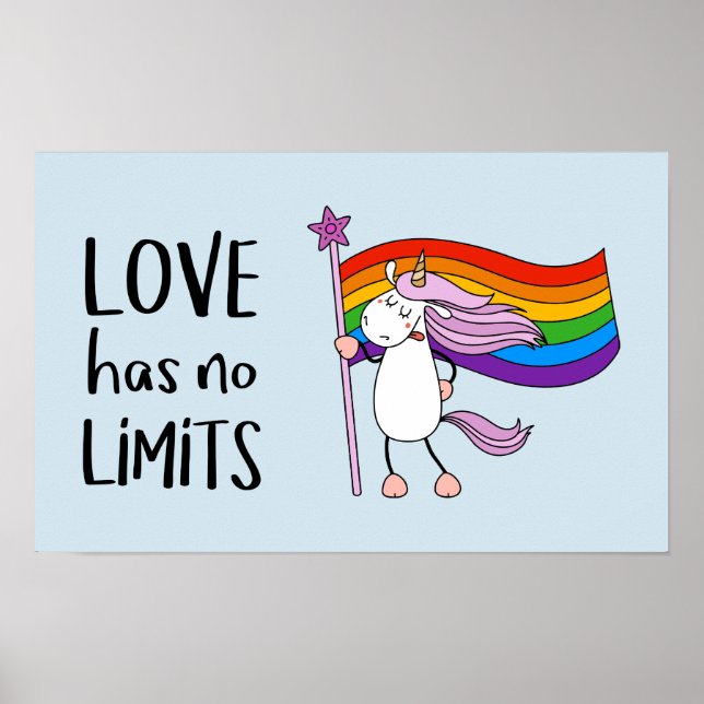 Affiche L'amour n'a aucune limite Unicorne (Devant)