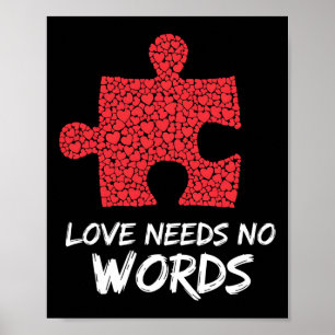 Affiche L'amour n'a pas besoin de mots Puzzle Design de co