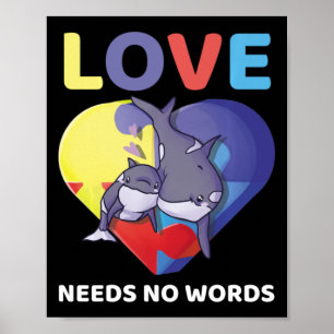 Affiche L'amour n'a pas besoin de mots Sensibilisation sur