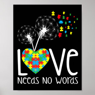 Affiche L'amour n'a pas besoin de mots Sensibilisation sur