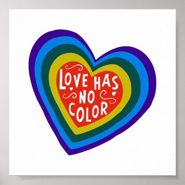 Affiche L'Amour N'A Pas De Couleur Anti-Racisme/Discrimina (Devant)