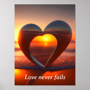 Affiche L'amour ne manque jamais Art encadré de coucher de