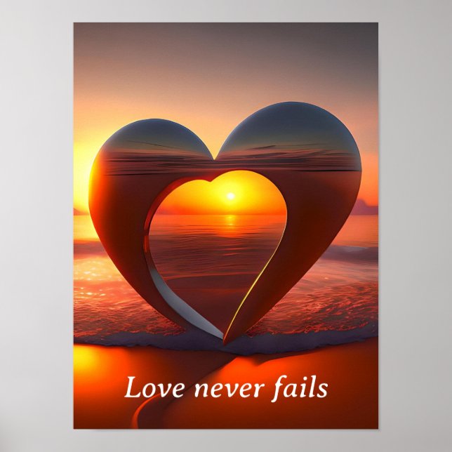 Affiche L'amour ne manque jamais Art encadré de coucher de (Devant)