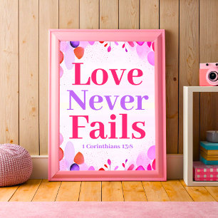 Affiche L'amour ne manque jamais Boho Christian Ado Girl W