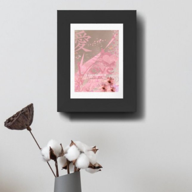 Affiche L'amour n'échoue jamais Collage ConeFlower (Créateur téléchargé)