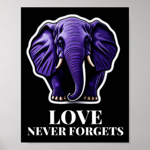 Affiche L'amour n'oublie jamais l'éléphant pour la femme A