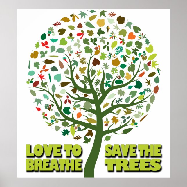 Affiche L'Amour Pour Respirer Sauver Les Arbres (Devant)