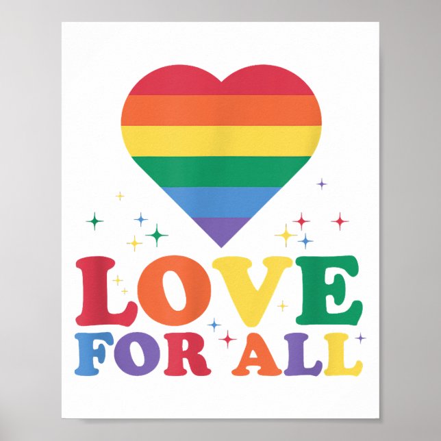 Affiche L'amour pour tous LGBTQ Rainbow Pride gay lesbienn (Devant)