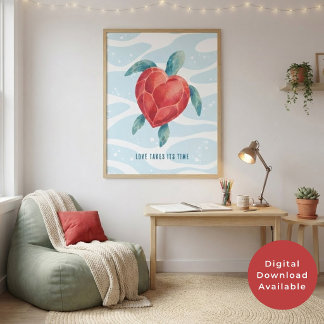 Affiche L'amour prend son temps Art de la Saint-Valentin T