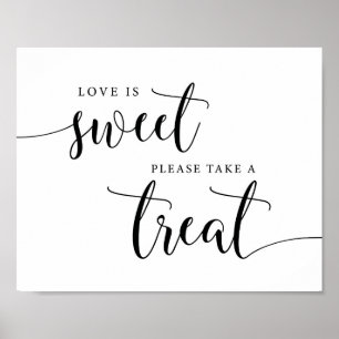 Affiche L'Amour Rustique Mariage Est Douce Treat Sign