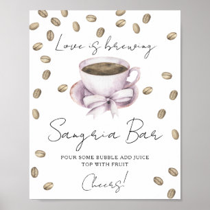 Affiche L'amour se prépare Bar à sangria pour la douche de