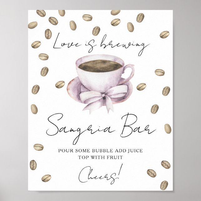 Affiche L'amour se prépare Bar à sangria pour la douche de (Devant)