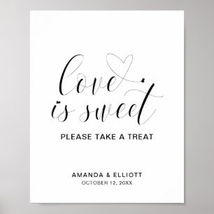 Affiche L'Amour Simple Est Doux Minimal Coeur Élégant Mari