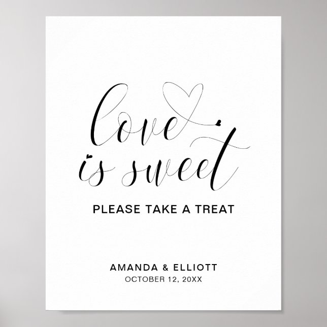 Affiche L'Amour Simple Est Doux Minimal Coeur Élégant Mari (Devant)