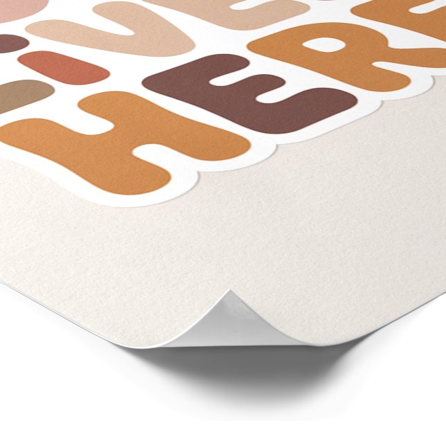 Affiche L'amour vit ici Typographie Bohème Minimaliste (Coin)