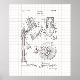 Affiche Lampe de lecture MacBeth vintage patente