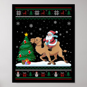 Affiche Lampe de Noël moche Noël Père Noël Riding Camel