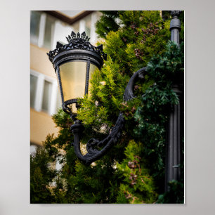 Affiche Lampe de rue en fonte noire ornée