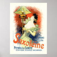 Lampe SAXOLEINE Ad JULES CHERET Art Nouveau Vintag