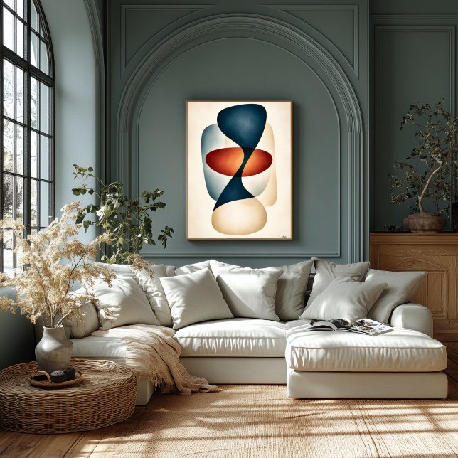 Affiche Lampe Sculpturale Équilibre Japandi Organique Abst (Créateur téléchargé)