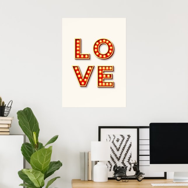 Affiche Lampes d'amour rétro (Bureau à domicile)