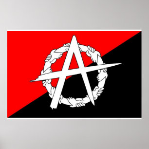 Affiche L'anarchiste remet l'affiche de drapeau