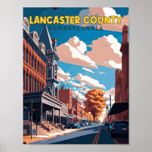 Affiche Lancaster Comté Pennsylvanie États-Unis voyage vin