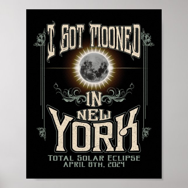 Affiche Lancé À New York Total Solar Eclipse 2024 (Devant)