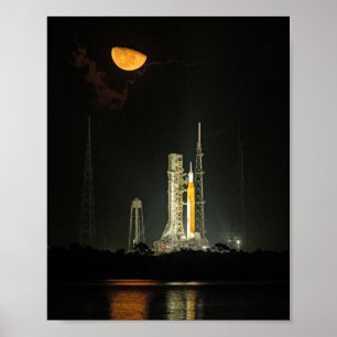 Affiche Lancement de la fusée du système spatial de la NAS