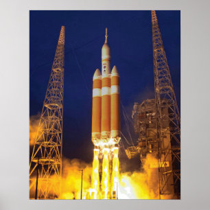 Affiche Lancement de la fusée du vaisseau spatial Orion de